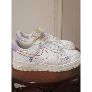 Nike Air Force 1 '07 SE 101 White Purple Sneakers DX2348-100 Women's US 7.5